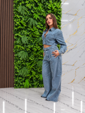 JEANS WIDE LEG — Blue attitude