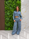 CAMICIA CROPPED DENIM — Blue Attitude
