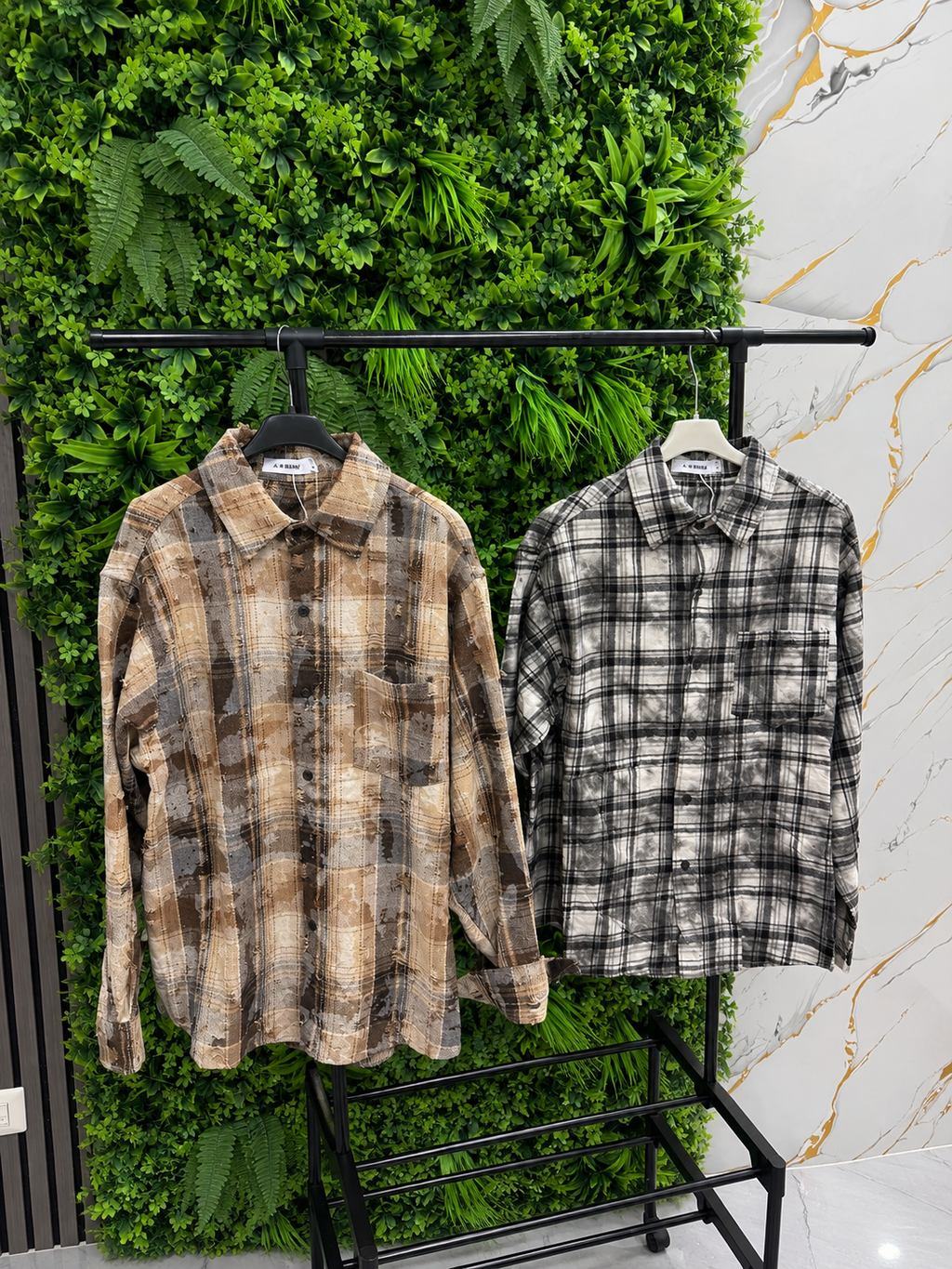 CAMICIA QUADRI ROTTURE - Black Edition