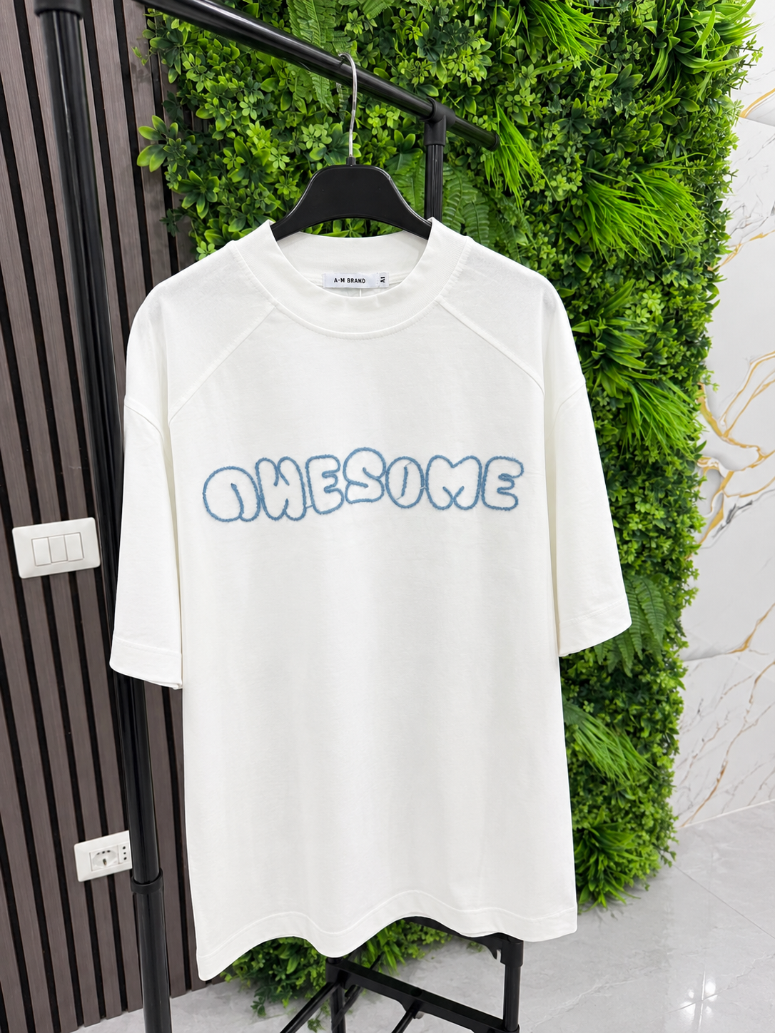 TSHIRT AWESOME RICAMATA - White/Sky Edition