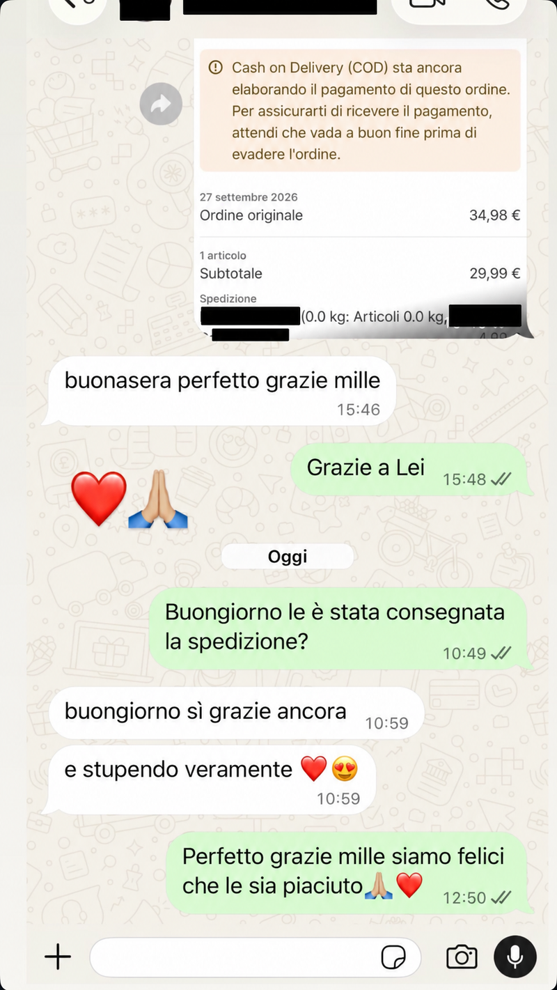 Feedback WhatsApp Genesi: È stupendo veramente