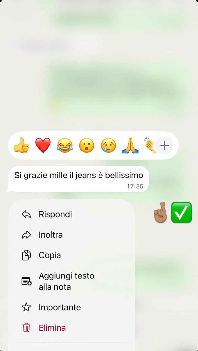 Feedback WhatsApp Genesi: Il jeans è bellissimo