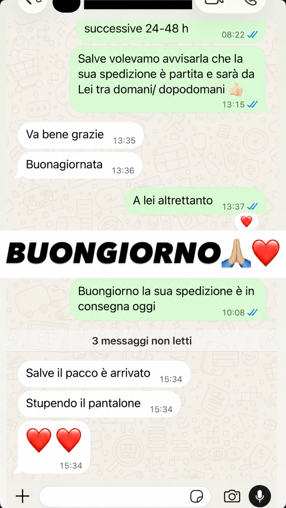 Feedback WhatsApp Genesi: Stupendo il pantalone